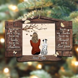 Custom Personalized Memorial Pet Mom/ Pet Dad Wooden Ornament - Upto 4 Pets - Memorial Gift For Dog/Cat Owner - You Are Not Just A Dog Fast Delivery Online