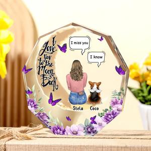Custom Personalized Memorial Pet Nonagon Acrylic Plaque - Memorial Gift Idea For Dog/Cat/Rabbit Owners - I Love You To The Moon And Back Outlet Shop Offer