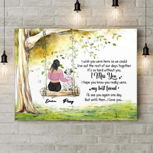 Custom Personalized Memorial Pet Mom Horizontal Canvas - Upto 3 Pets - Memorial Gift Idea For Dog/Cat Owners - I Wish You Were Here In China Cheap Online