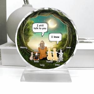 Custom Personalized Memorial Pet Mom Crystal Pendulum - Upto 5 Pets - Gift Idea For Dog/Cat Lover - I Still Talk To You Sast
