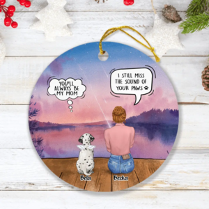 Custom Personalized Memorial Pet Mom Ornament - Woman With Upto 5 Pets - Best Gift For Pet Lover - It's So Hard To Say Goodbye Cheap Pice Free Shipping