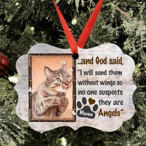 Custom Personalized Memorial Pet Photo Rectangle Ornament - Memorial Gift Idea For Christmas/Pet Owners - I Will Send Them Without Wings So No One Suspects They Are Angels Outlet Hot Sale