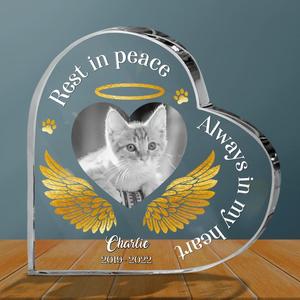 Custom Personalized Memorial Pet Photo Crystal Heart - Memorial Gift Idea Dog/Cat Lover - Rest In Peace Always In My Heart Discount Best Sale