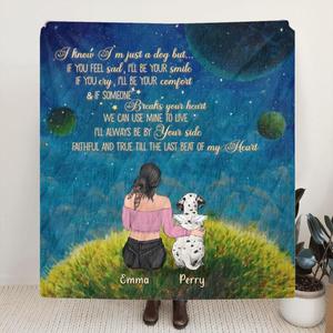 Custom Personalized Memorial Pet Mom Quilt/Fleece Blanket - Gift Idea For Dog/Cat Lovers - Upto 3 Pets - I'll Always Be By Your Side Cheapest Pice Cheap Pice