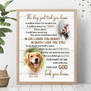 Custom Personalized Memorial Pet Photo Poster - Memorial Gift Idea - The Day God Took You Home New Arrival Cheap Online