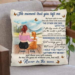 Custom Personalized Memorial Pet Pillow Cover & Fleece/ Quilt Blanket - Adult/ Couple With Upto 4 Pets - Gift Idea For Dog/ Cat Lover - The Moment That You Left Me Latest Collections