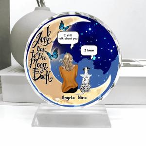 Custom Personalized Memorial Pet Moon Crystal Pendulum - Upto 4 Pets - Best Gift For Dog/Cat Lover - I Love You To The Moon & Back Free Shipping Sast