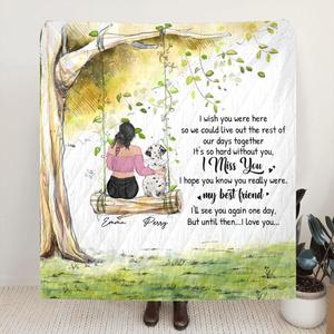 Custom Personalized Memorial Pet Mom Fleece/Quilt Blanket - Upto 3 Pets - Memorial Gift Idea For Dog/Cat Owners - I Wish You Were Here Outlet Cheap Authentic