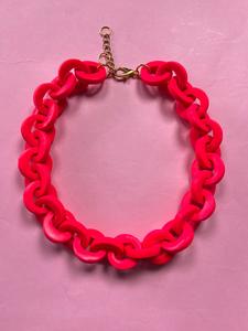 Collar Cadenas Pink Fluorescente Slim Outlet 2025 Unisex