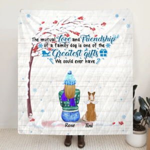Custom Personalized Memorial Dog Winter Quilt/ Fleece Blanket - Mom With Upto 4 Dogs - Best Gift For Dog Lover -  8ALLOF Finishline For Sale
