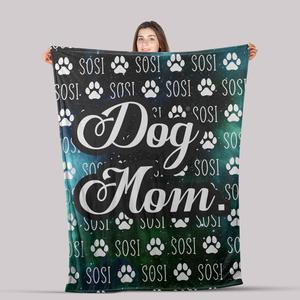 Personalized Dog Mom Galaxy Fleece/Sherpa Blanket, Dog Mom Gift Blanket Factory Outlet