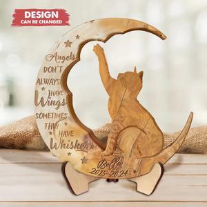 Custom Personalized Cat Moon 2 Layered Wooden Art - Memorial Gift Idea for Cat Lover - I Love You To The Moon And Back Latest Collections
