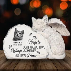 Custom Personalized Cat Photo Acrylic Plaque - Memorial Gift Idea for Cat Owners - Angels Don't Always Have Wings Sometimes They Have Paws Cheap Sale New