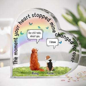 Custom Personalized Memorial Dogs Crystal Heart - Up to 5 Dogs - Memorial Gift For Dogs Lover - The Moment Your Heart Stopped Mine Changed Forever Sale Outlet Locations