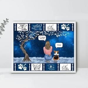 Custom Personalized Memorial Dog Mom/Dad Poster - Woman/Man/Couple With Upto 4 Dogs - Best Gift For Dog Lover - I'll Always Love You Online Sale