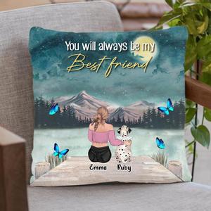 Custom Personalized Memorial Dog Mom/Dog Dad Pillow Cover - Gift Idea For Dog Owners/Dog Lovers - Upto 5 Dogs - You Will Always Be My Best Friend Outlet
