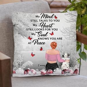 Custom Personalized Memorial Dog Pillow Cover - Gift Idea For Dog Lovers - My Mind Still Talks To You Cheap Geniue Stockist