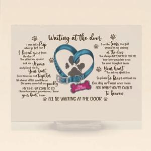 Custom Personalized Memorial Dog Pawprints Acrylic Plaque - Gift Idea For Pet Lover - Waiting At The Door Fashionable