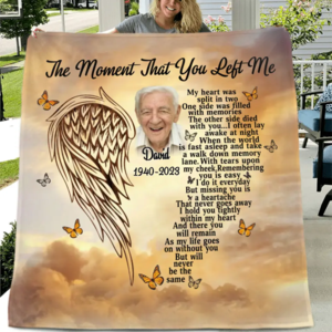 The Moment That You Left Me - Personalized Memorial Single Layer Fleece/ Quilt Blanket - Upload Photo - Memorial Gift Idea For Christmas Cheap Sale Big Sale