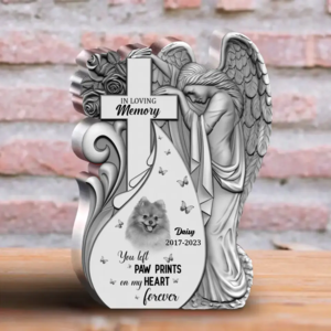 You Left Paw Prints On My Heart Forever - Personalized Memorial Acrylic Plaque - Memorial Gift Idea For Dog - Upload Photo For Cheap Pice
