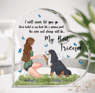 Custom Personalized Girl And Dog Crystal Heart - Gift Idea For Dog Lovers - I Will Never Let You Go Recommend Online