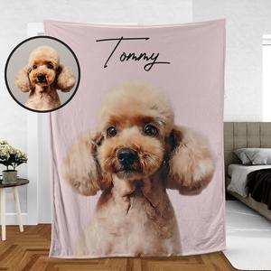 Custom Dog Portrait Personalized Blanket, Dog Lovers Gift, Pet Portrait Blanket, Pet Loss Gift, Dog Loss Gift Very Cheap Pice