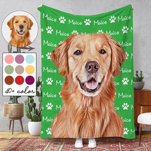 Personalized Pet Head Face Blanket, Pet Blanket, Picture Blanket With Name, Memorial Blanket Clearance Exclusive