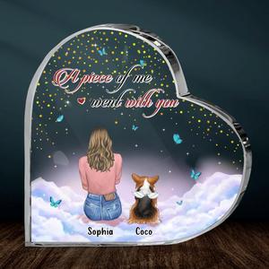 Custom Personalized Memorial Pet Crystal Heart - Upto 4 Pets - Memorial Gift Idea For Dog/Cat Lover - A Piece Of Me Went With You Clearance High Quality