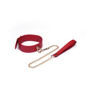 Crimson Desire Red Faux Leather Collar New Arrival