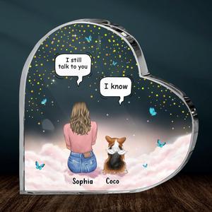 Custom Personalized Memorial Pet Crystal Heart - Upto 4 Pets - Memorial Gift Idea For Dog/Cat Lover -  I Still Talk To You Sast For Sale