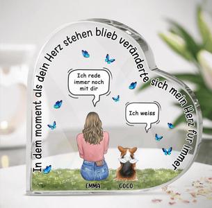 Custom Personalized Memorial Pet Crystal Heart Germany Ver - Upto 4 Dogs/Cats/Rabbits - Gift Idea For Couple/Dog/Cat Lover - The Moment Your Heart Stopped Mine Changed Forever Buy Cheap Popular