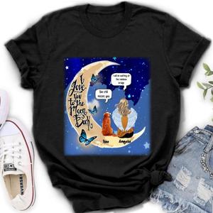 Custom Personalized Memorial People And Pet Loss Shirt - Upto 4 Pets - Memorial Gift Idea For Dog/Cat Lover - I Love You To The Moon And Back Discount Footaction