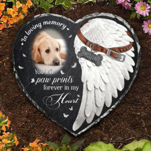 Custom Personalized Memorial Photo Heart Lithograph - Memorial Gift Idea for Dog Owners - You Left Paw Prints Forever In My Heart Buy Cheap With Paypal