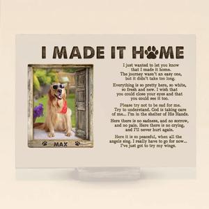Custom Personalized Memorial Photo Horizontal Acrylic Plaque - Memorial Gift Idea for Pet Owners - I Made It Home Clearance Purchase