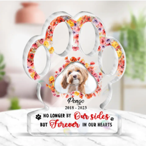 No Longer By Our Sides But Forever In Our Hearts - Custom Personalized Paw Acrylic Plaque - Memorial Gift Idea For Dog Lovers - Upload Dog Photo How Much Cheap Online