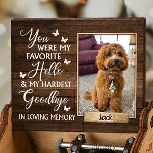 Custom Personalized Memorial Photo Music Box - Memorial Gift for Pet - You were my favorite hello Clearance Largest Supplier