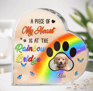 Custom Personalized Memorial Photo Crystal Heart -  Upto 3 Photos - Memorial Gift Idea For Christmas/Loss Of Dogs - A Piece Of My Heart Is At The Rainbow Bridge 2025 Unisex Cheap Pice