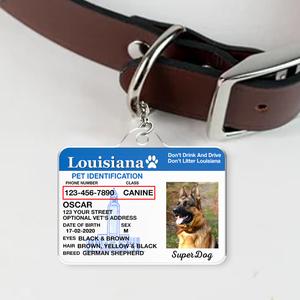 Custom Photo Pet ID Tags - Drivers License - Louisiana Clearance Visit New