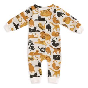 French Terry Jumpsuit - Cat Friends Gold & Yellow Shop Offer Online