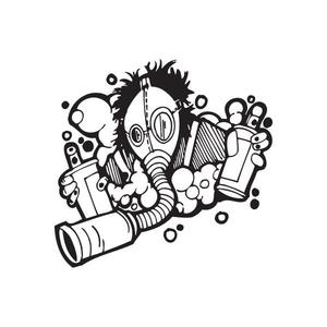 Gasmask Inhaling Can Decal Sale 2025 Newest