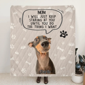 Custom Personalized Pet Photo Quilt/Single Layer Fleece Blanket - Gift For Pet Lover - Upto 3 Pets - I Will Just Keep Staring At You Cheap Sale Collections
