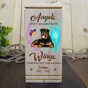 Custom Personalized Photo Cremation Pet Urn - Memorial Gift Idea For Dog Owner - Angels Don't Always Have Wings, Sometimes They Have Whiskers Buy Cheap Sast