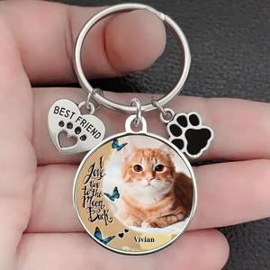 Custom Personalized Photo Keychain Pet Charm - Memorial Gift for Dog/Cat Lovers - I love you to the Moon and back Pices Online