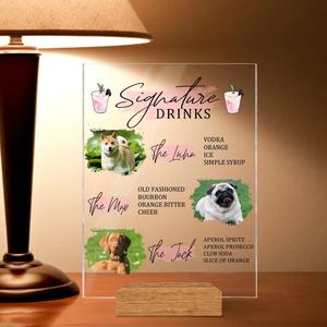 Custom Personalized Pet Photo Acrylic Plaque - Upto 3 Pets - Gift For Pet Lover - Signature Drinks Quality Free Shipping Outlet