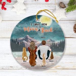 Custom Personalized Pet Mom/Pet Dad Christmas Ornament - Christmas Gift For Cat dog mom, Cat dog lovers, Cat/Dog Dad - Up to 5 Pets Outlet Good Selling