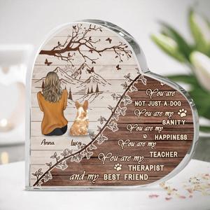 Custom Personalized Pet Mom/Dad Crystal Heart - Gift Idea For Pet Lovers - Man/Woman With Up To 5 Dogs/Cats - You Are Not Just A Dog, You Are My Sanity Discount Nicekicks