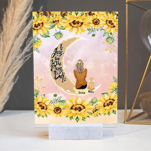 Custom Personalized Pet Mom Sunflower Acrylic Plaque - Gift Idea For Dog/ Cat Lover - Upto 5 Pets - I Love You To The Moon And Back Outlet Deals