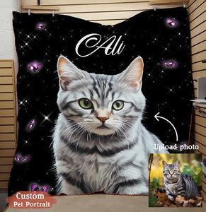 Custom Personalized Pet Photo Single Layer Fleece Blanket - Custom Pet Portrait - Gift Idea For Dog/Cat Lover Store Online