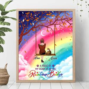 Custom Personalized Pet Mom Poster - Memorial Gift For Dog/ Cat Lover - A Piece Of My Heart Is At The Rainbow Bridge Discount In China