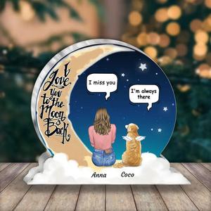 Custom Personalized Memorial Acrylic Plaque - Gift Idea For Pet Owner with up to 4 Pets - I Love You To The Moon & Back Cheap Sale For Cheap